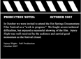 Production Notes October 2007