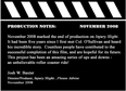 Production Notes November 2008